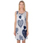 Blue Hearts Sleeveless Satin Nightdress