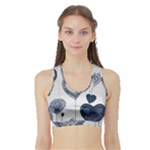 Blue Hearts Sports Bra with Border