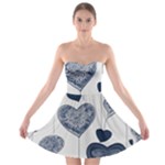Blue Hearts Strapless Bra Top Dress