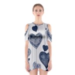 Blue Hearts Shoulder Cutout One Piece Dress