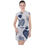 Blue Hearts Drawstring Hooded Dress