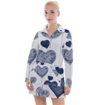 Blue Hearts Women s Long Sleeve Casual Dress