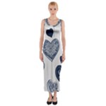 Blue Hearts Fitted Maxi Dress