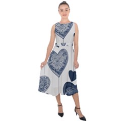 Midi Tie-Back Chiffon Dress 