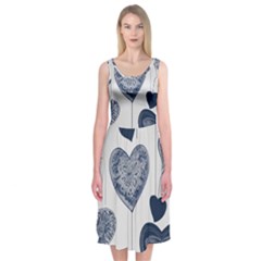 Blue Hearts Midi Sleeveless Dress from ArtsNow.com