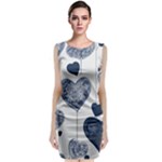 Blue Hearts Classic Sleeveless Midi Dress