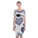 Blue Hearts Classic Short Sleeve Midi Dress