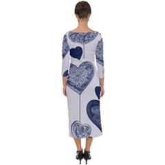 Quarter Sleeve Midi Bodycon Dress 