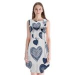 Blue Hearts Sleeveless Chiffon Dress  