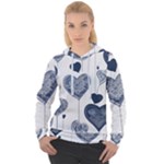 Blue Hearts Women s Overhead Hoodie