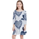 Blue Hearts Kids  Quarter Sleeve Skater Dress