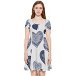 Blue Hearts Inside Out Cap Sleeve Dress