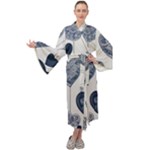 Blue Hearts Maxi Velvet Kimono