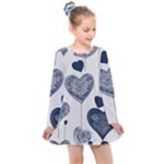 Blue Hearts Kids  Long Sleeve Dress