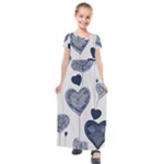Blue Hearts Kids  Short Sleeve Maxi Dress