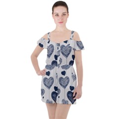 Ruffle Cut Out Chiffon Playsuit 