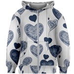 Blue Hearts Kids  Zipper Hoodie Without Drawstring