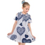 Blue Hearts Kids  Short Sleeve Shirt Dress