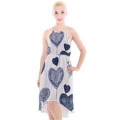High-Low Halter Chiffon Dress  