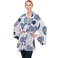 Long Sleeve Velvet Kimono  