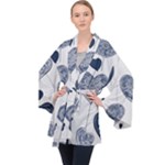 Blue Hearts Long Sleeve Velvet Kimono 