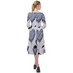 Ruffle End Midi Chiffon Dress 
