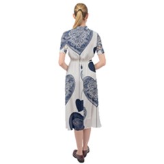 Keyhole Neckline Chiffon Dress 