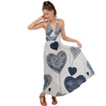 Blue Hearts Backless Maxi Beach Dress