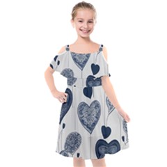 Kids  Cut Out Shoulders Chiffon Dress 