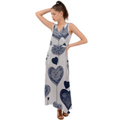 V-Neck Chiffon Maxi Dress 