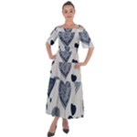 Blue Hearts Shoulder Straps Boho Maxi Dress 