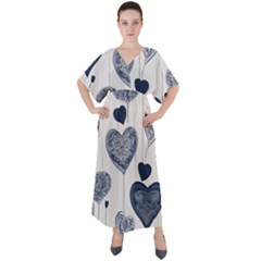 V-Neck Boho Style Maxi Dress 