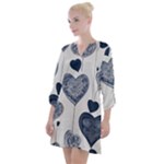 Blue Hearts Open Neck Shift Dress