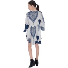 V-Neck Flare Sleeve Mini Dress 