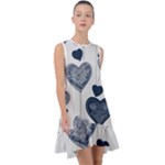 Blue Hearts Frill Swing Dress