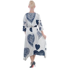 Quarter Sleeve Wrap Front Maxi Dress 