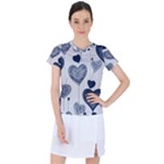 Blue Hearts Women s Sports Top