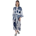 Blue Hearts Maxi Satin Kimono