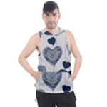 Blue Hearts Men s Sleeveless Hoodie