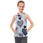 Blue Hearts Kids  Sleeveless Hoodie