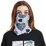 Blue Hearts Face Covering Bandana (Two Sides)
