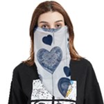 Blue Hearts Face Covering Bandana (Triangle)