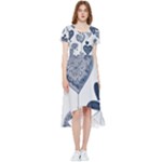 Blue Hearts High Low Boho Dress