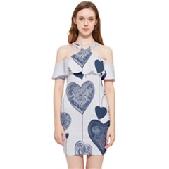 Shoulder Frill Bodycon Summer Dress 