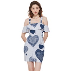 Shoulder Frill Bodycon Summer Dress 