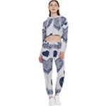 Blue Hearts Cropped Zip Up Lounge Set