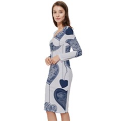 Long Sleeve V-Neck Bodycon Dress  
