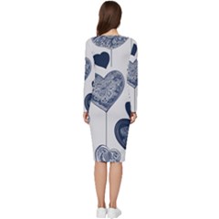 Long Sleeve V-Neck Bodycon Dress  