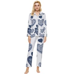 Womens  Long Sleeve Velvet Pocket Pajamas Set 