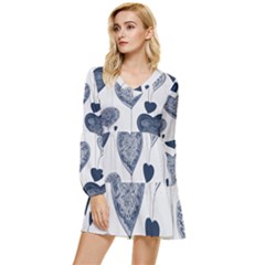 Tiered Long Sleeve Mini Dress 